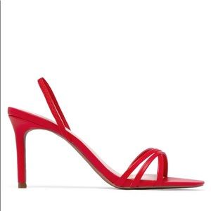 Red Kitten Heel Sandals